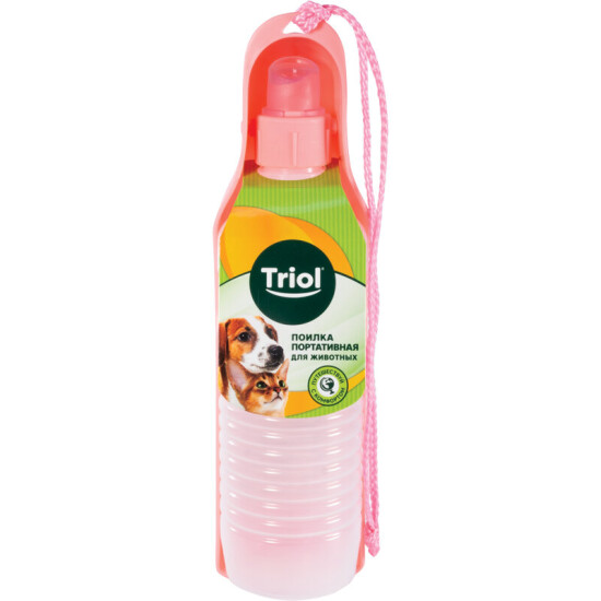 Triol поилка портативная «Родник», розовая, 500 мл, 245×65×60 мм (30221019)